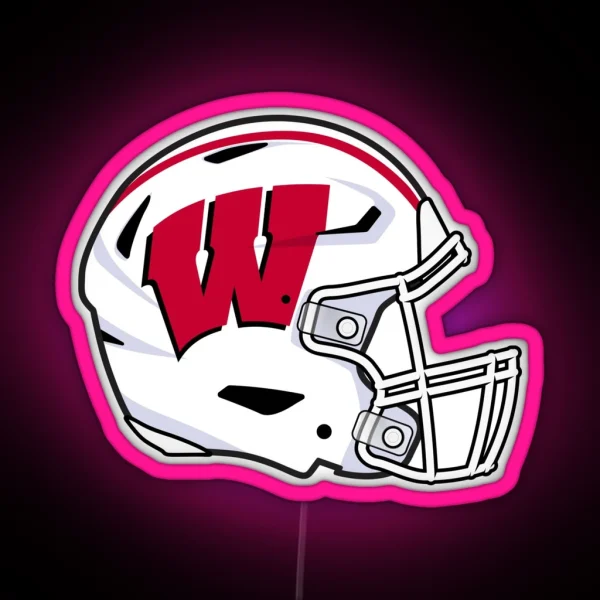 Wisconsin Football Helmet RGB Neon Sign