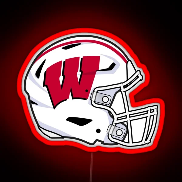 Wisconsin Football Helmet RGB Neon Sign