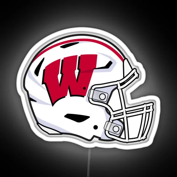 Wisconsin Football Helmet RGB Neon Sign