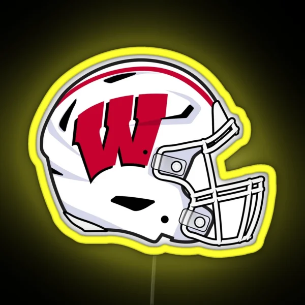 Wisconsin Football Helmet RGB Neon Sign
