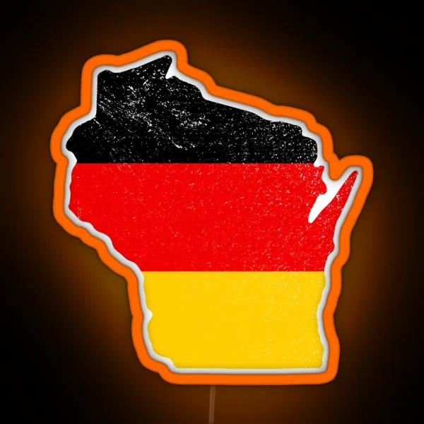 Wisconsin German Flag Heritage RGB Neon Sign