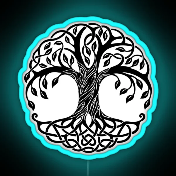 Wise Mystical Tree Fantasy Artwork RGB Neon Sign