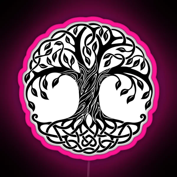 Wise Mystical Tree Fantasy Artwork RGB Neon Sign