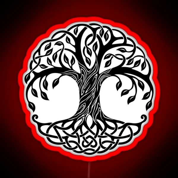 Wise Mystical Tree Fantasy Artwork RGB Neon Sign