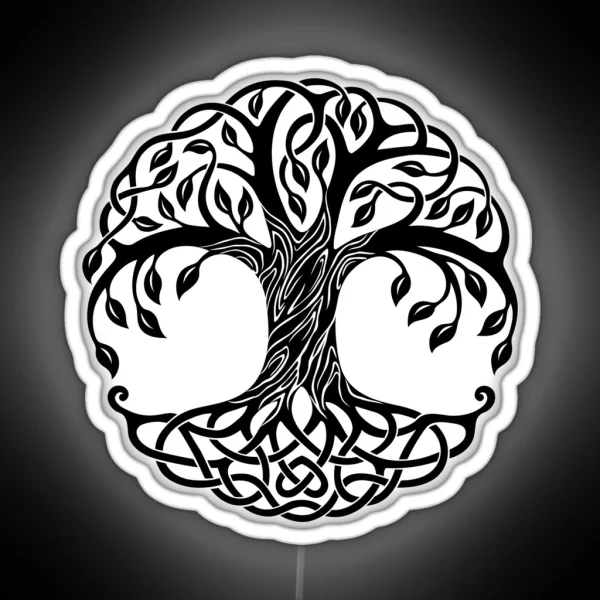 Wise Mystical Tree Fantasy Artwork RGB Neon Sign