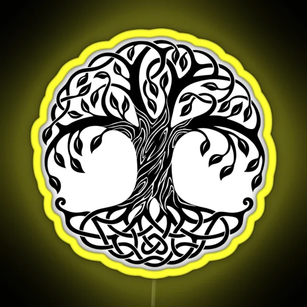 Wise Mystical Tree Fantasy Artwork RGB Neon Sign