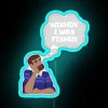 RGB Neon Sign with 'Wishin I Was Fishin'' text, a humorous gift idea for fishermen and fishing enthusiasts.