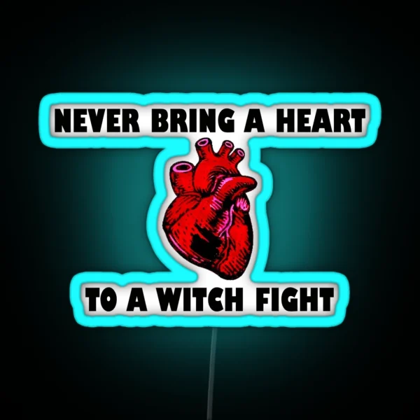 Witch Fight Heart In Black RGB Neon Sign