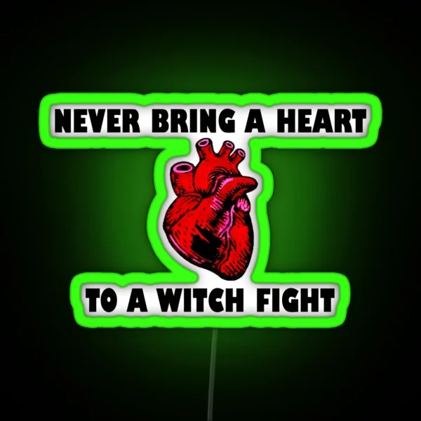 Witch Fight Heart In Black RGB Neon Sign