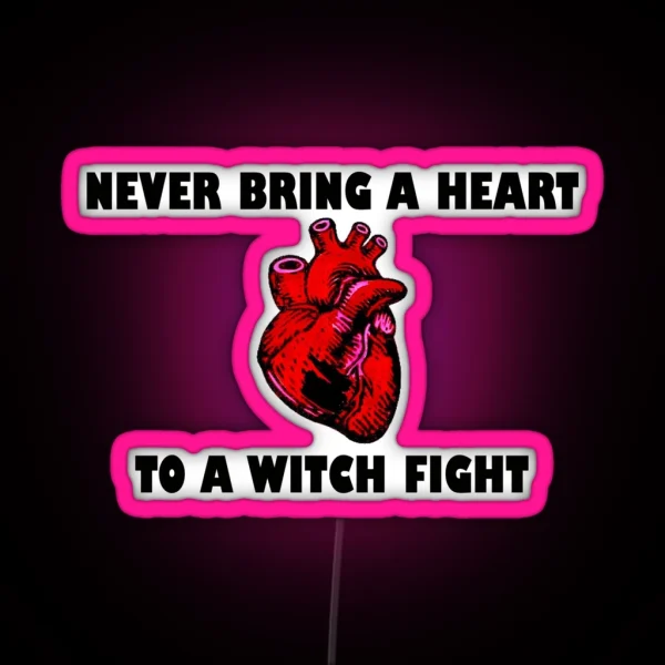 Witch Fight Heart In Black RGB Neon Sign