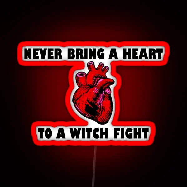 Witch Fight Heart In Black RGB Neon Sign