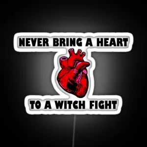 Witch Fight Heart In Black RGB Neon Sign