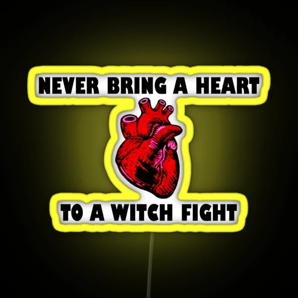 Witch Fight Heart In Black RGB Neon Sign