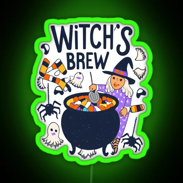 Witch S Cauldron Brew Halloween RGB Neon Sign