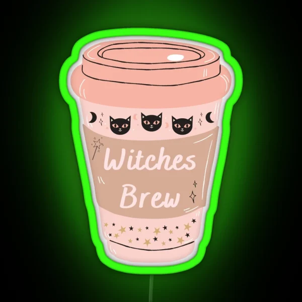 Witches Brew A Basic Witch Cup Of Coffee RGB Neon Sign
