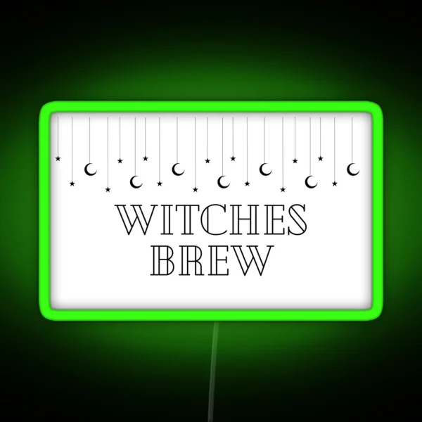 Witches Brew Halloween Mug RGB Neon Sign