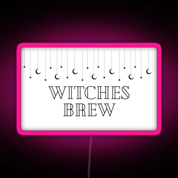 Witches Brew Halloween Mug RGB Neon Sign