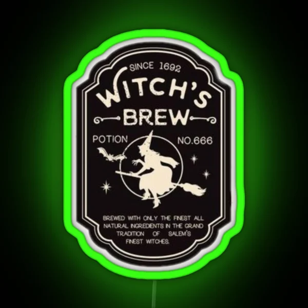 Witches Brew Logo RGB Neon Sign