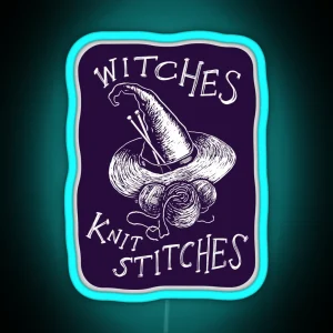 Witches Knit Stitches RGB Neon Sign