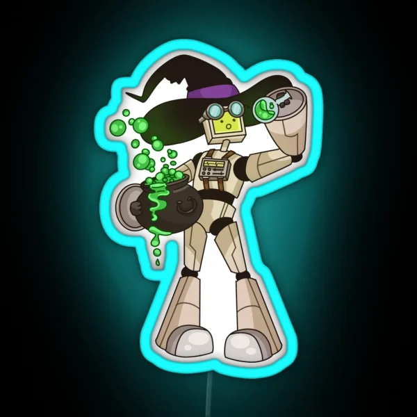 Witchy Bot Autumnal Robot Series RGB Neon Sign
