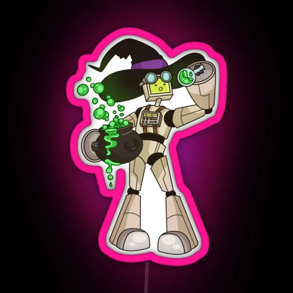 Witchy Bot Autumnal Robot Series RGB Neon Sign