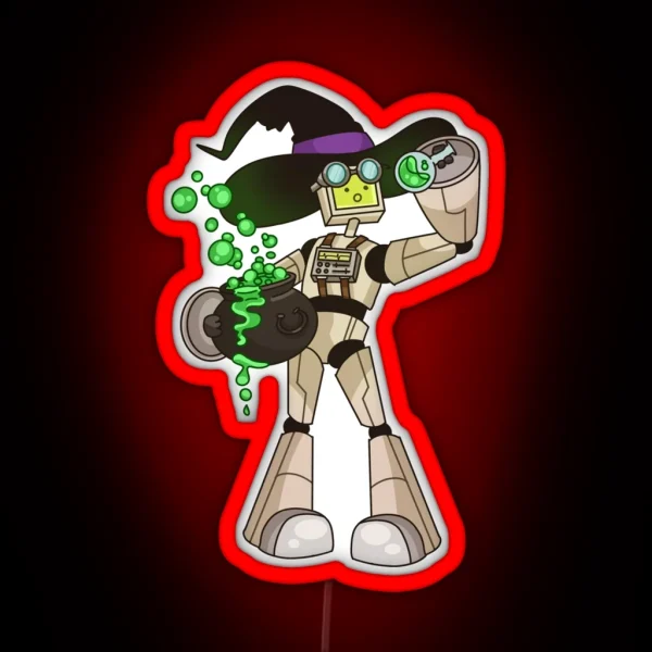 Witchy Bot Autumnal Robot Series RGB Neon Sign