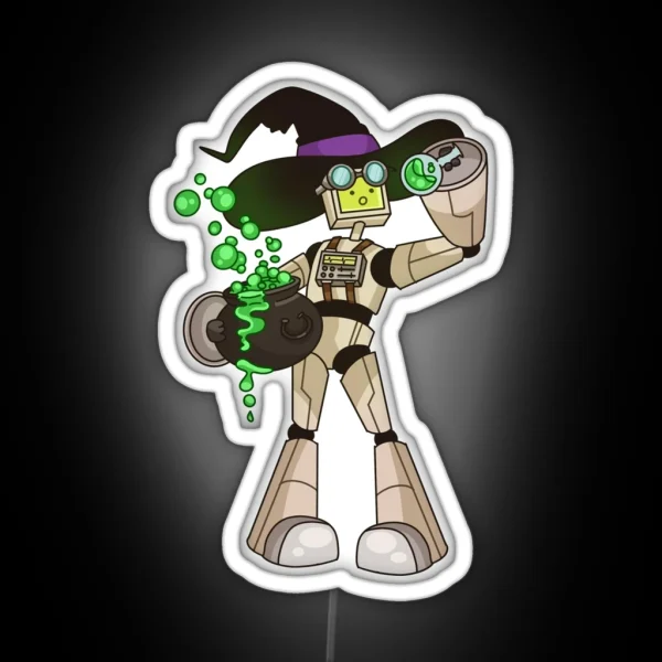 Witchy Bot Autumnal Robot Series RGB Neon Sign