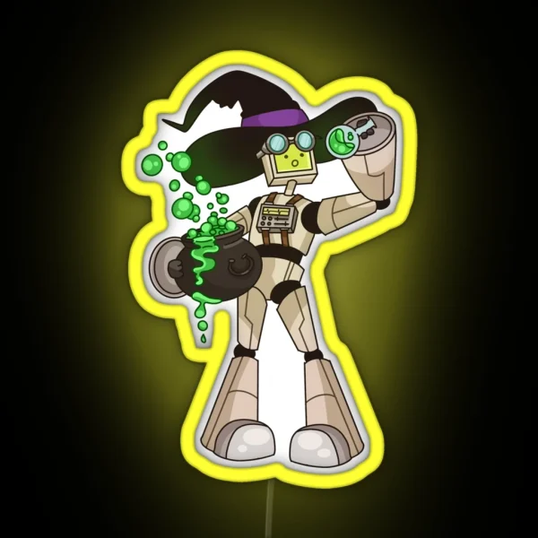 Witchy Bot Autumnal Robot Series RGB Neon Sign