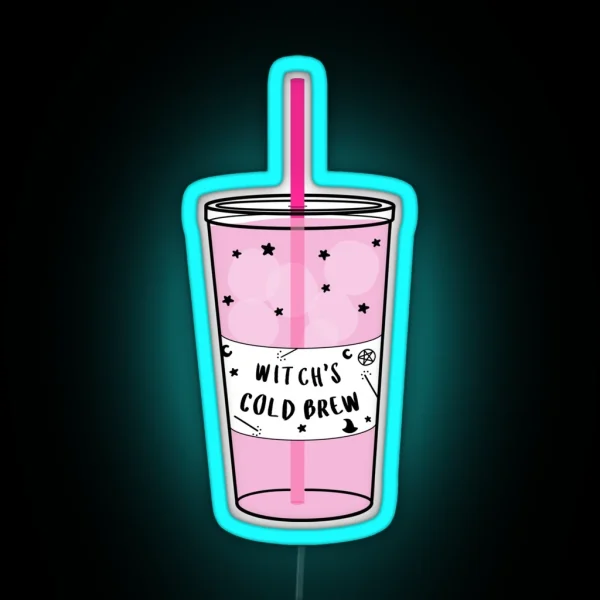 Witchy Cold Brew Coffee RGB Neon Sign