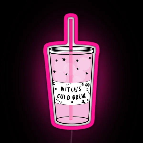 Witchy Cold Brew Coffee RGB Neon Sign