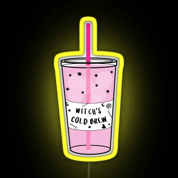 Witchy Cold Brew Coffee RGB Neon Sign