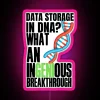 Neon sign reading 'DNA Storage - The Future is Written'
