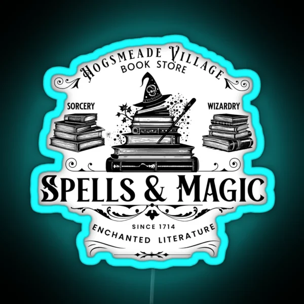 Wizard Bookish Magic Leds Book Store HP Fan House Led RGB Neon Sign