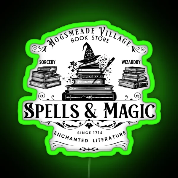 Wizard Bookish Magic Leds Book Store HP Fan House Led RGB Neon Sign