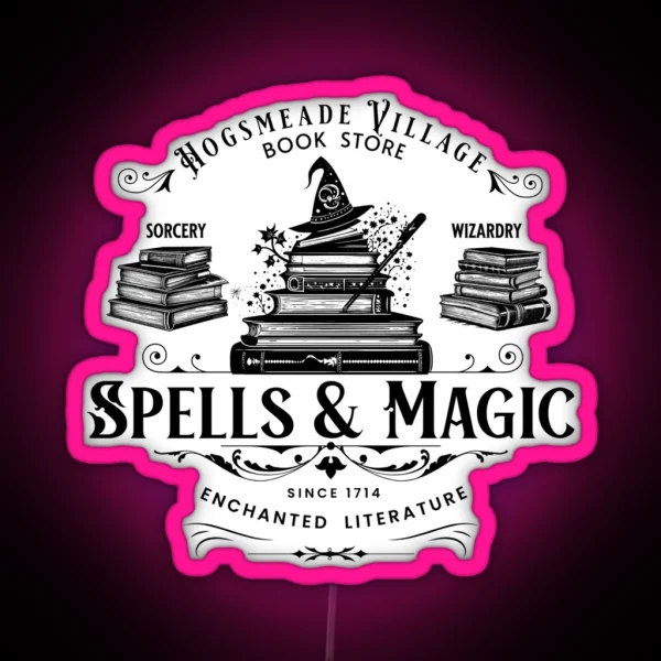 Wizard Bookish Magic Leds Book Store HP Fan House Led RGB Neon Sign