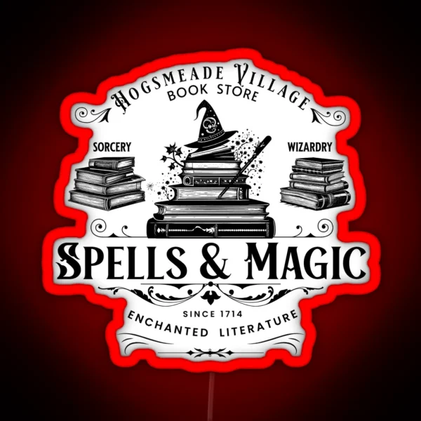 Wizard Bookish Magic Leds Book Store HP Fan House Led RGB Neon Sign