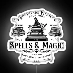 Wizard Bookish Magic Leds Book Store HP Fan House Led Wizard Books Led Potter Sweater Gift Harry Magic Potter Led RGB Neon Sign
