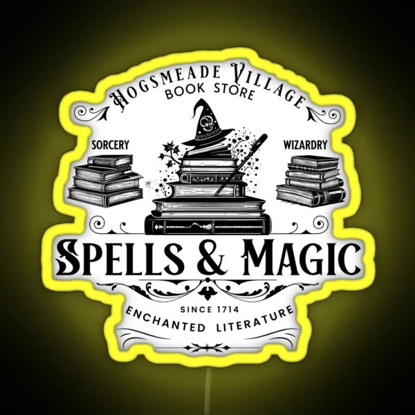 Wizard Bookish Magic Leds Book Store HP Fan House Led RGB Neon Sign