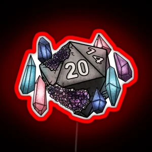 Wizard Class D20 SERIES 2 Tabletop Gaming Dice RGB Neon Sign