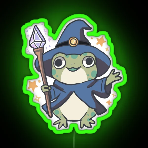 Wizard Frog Illustration RGB Neon Sign