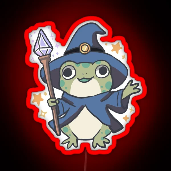 Wizard Frog Illustration RGB Neon Sign