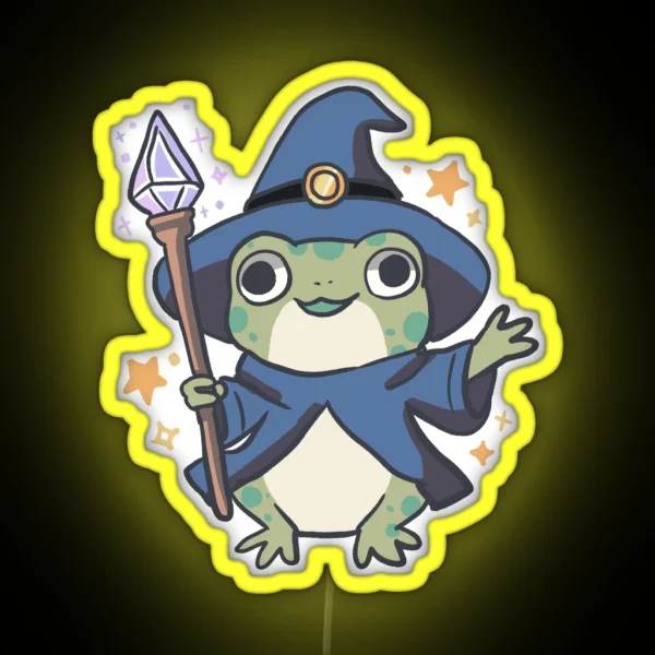 Wizard Frog Illustration RGB Neon Sign