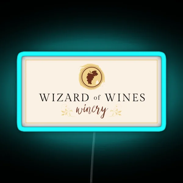 Wizard Of Wines Wine Label RGB Neon Sign