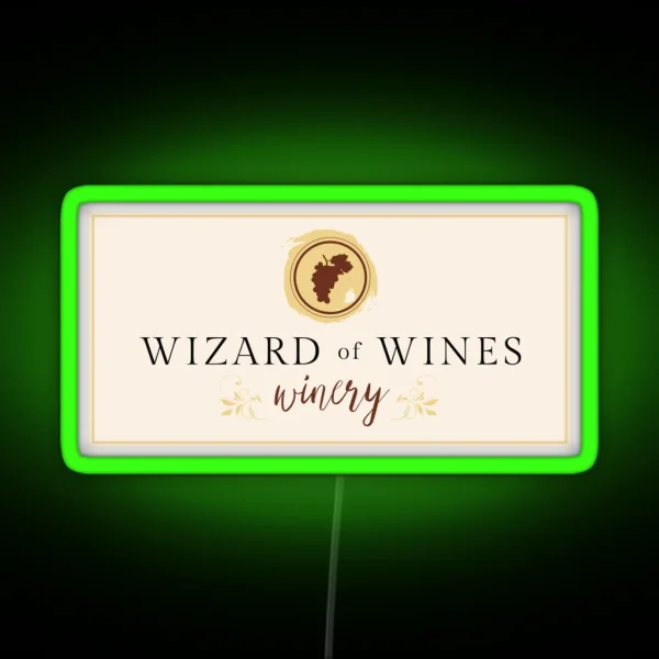 Wizard Of Wines Wine Label RGB Neon Sign