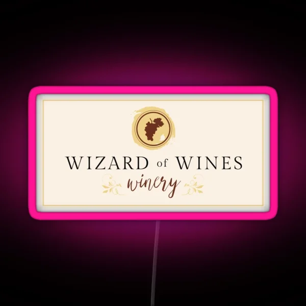 Wizard Of Wines Wine Label RGB Neon Sign