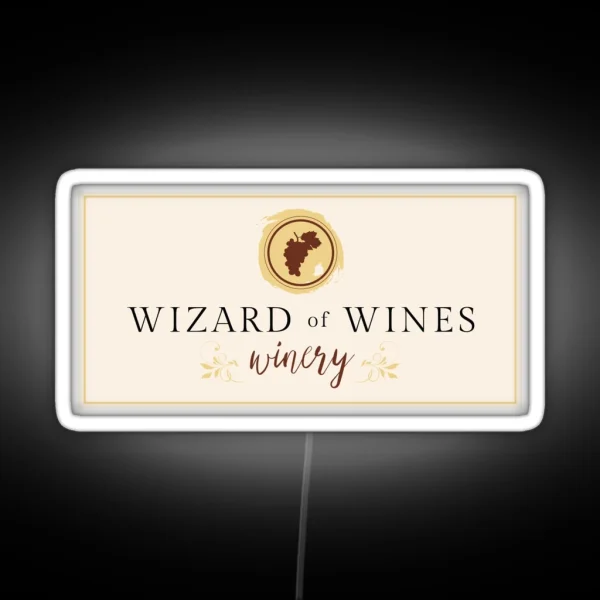 Wizard Of Wines Wine Label RGB Neon Sign