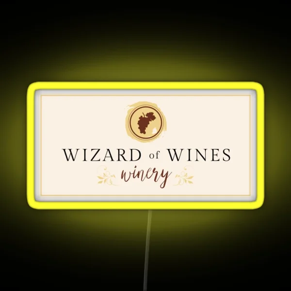 Wizard Of Wines Wine Label RGB Neon Sign