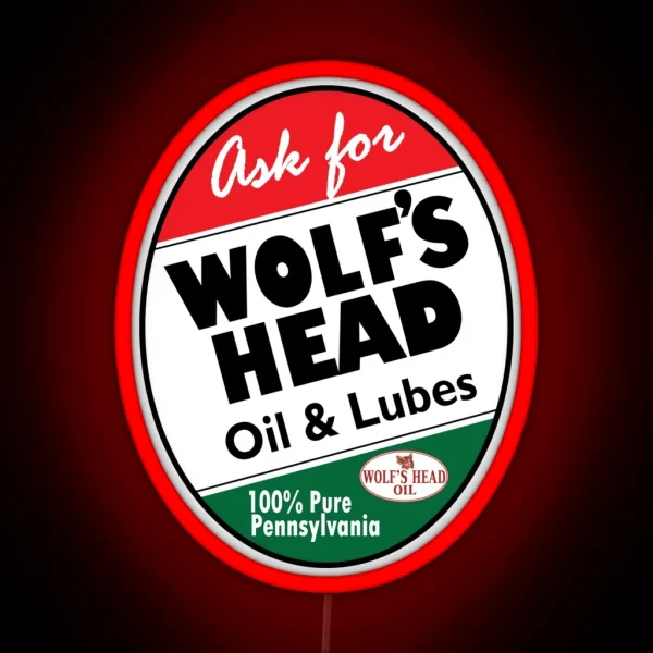 Wolf S Head Oil Vintage Sign RGB Neon Sign