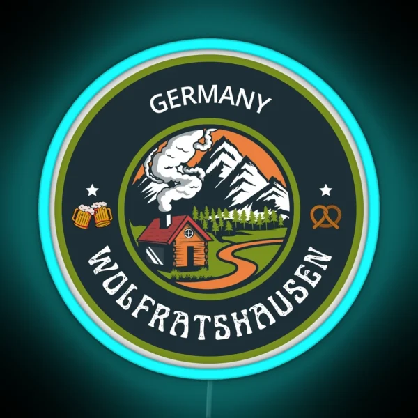 Wolfratshausen Germany Green Emblem RGB Neon Sign