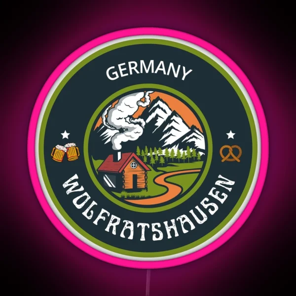 Wolfratshausen Germany Green Emblem RGB Neon Sign